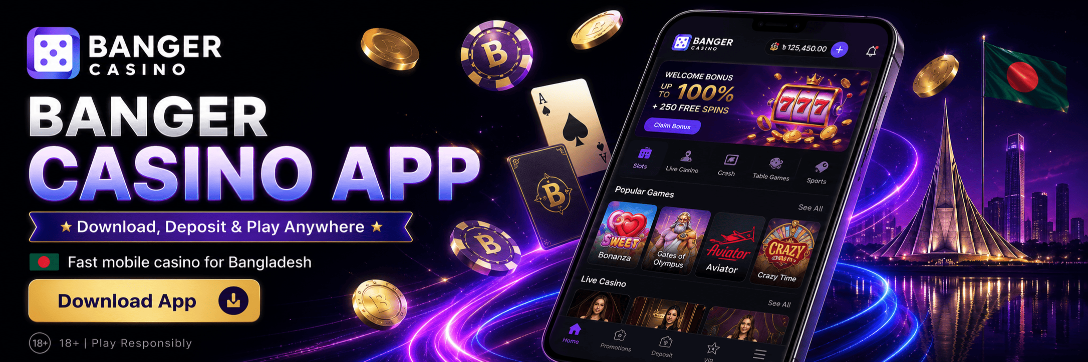 Banger Casino App – Download, Deposit and Play Anywhere